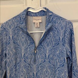 Laura Ashley Blue and White Patterned athletic top